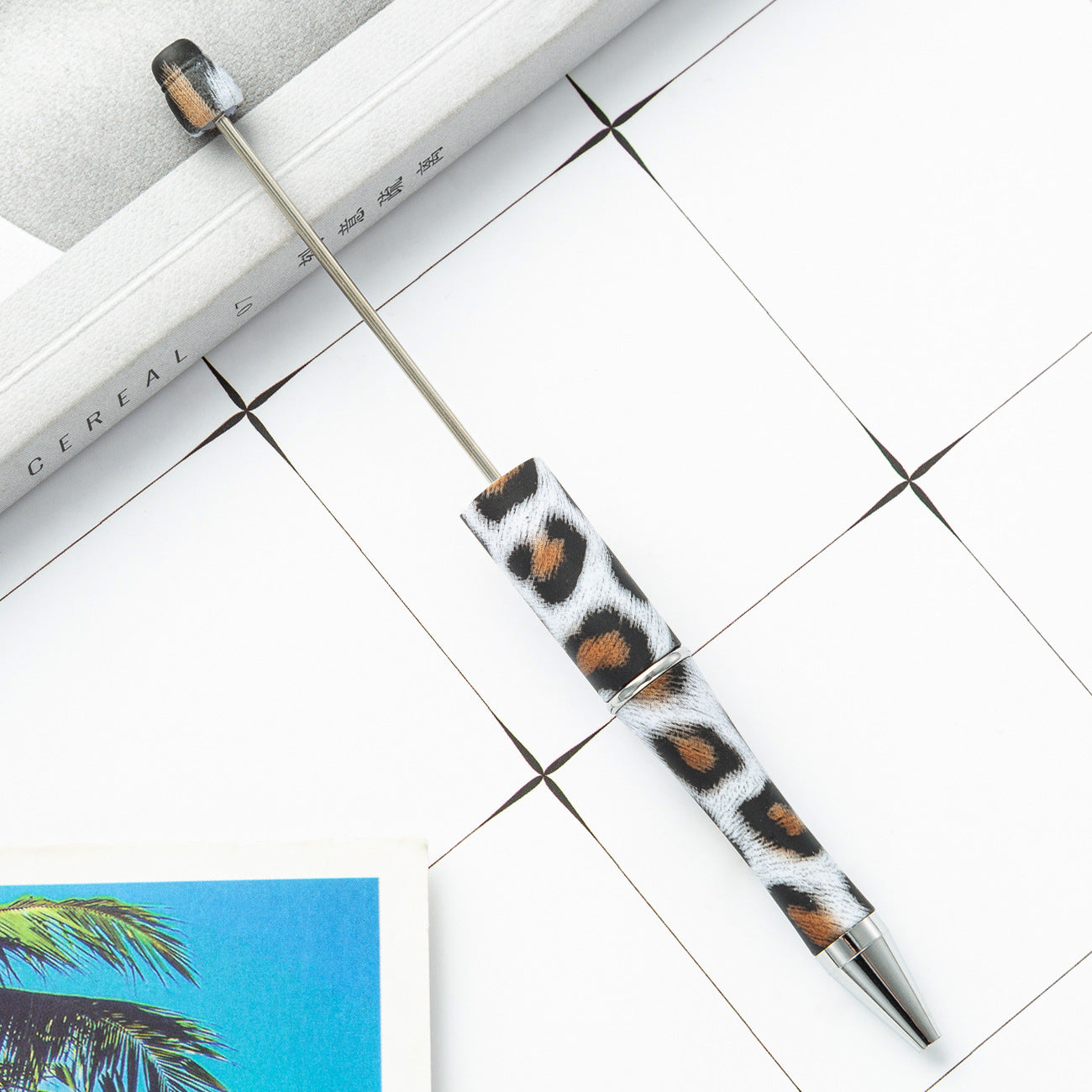 Wholesale 1000pcs Beadable Pens Cow Print Leopard Print Christmas Plastic Pen DIY for Beaded